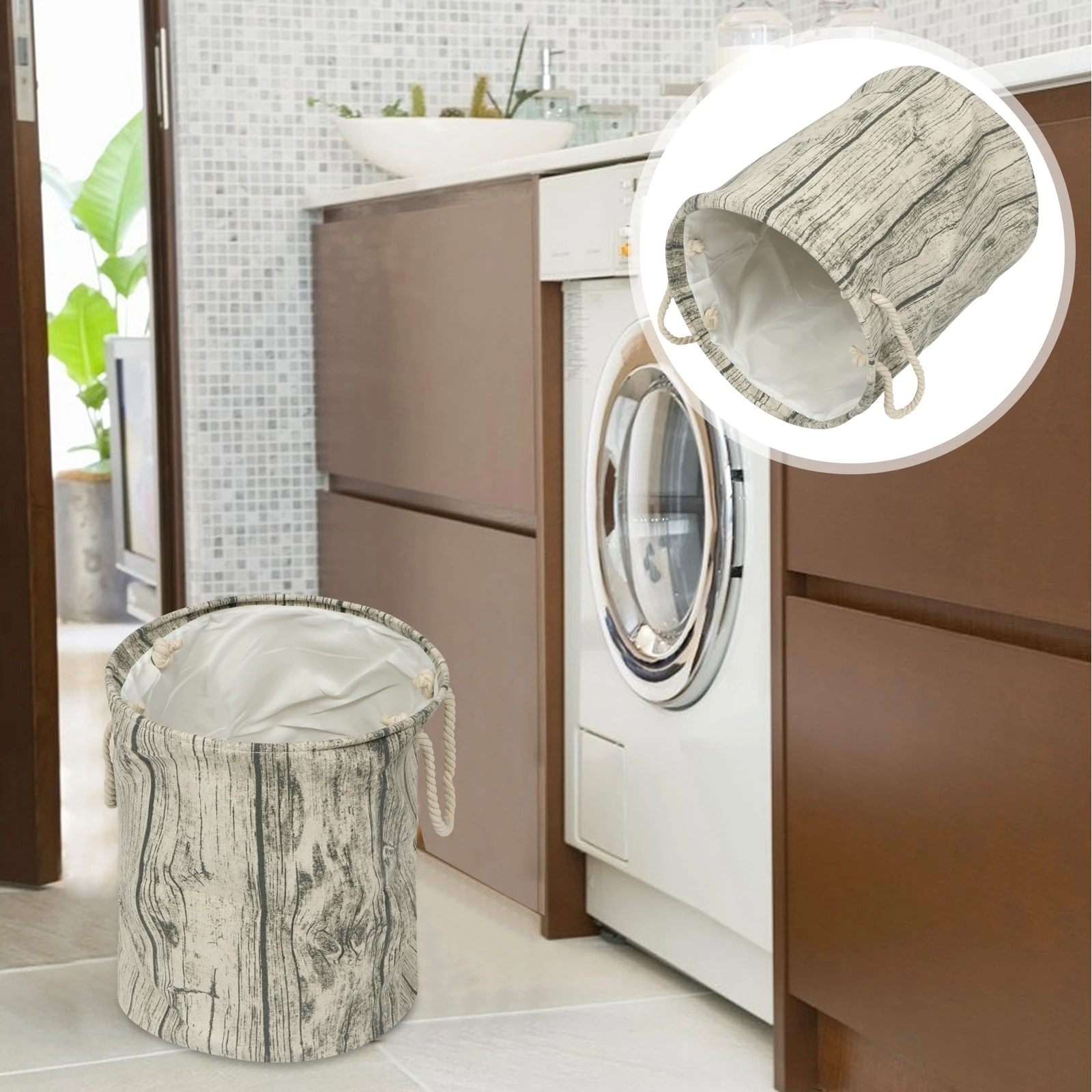 

Foldable Laundry Basket Cotton Linen ganizer Large Capacity Dirty Clothes Container Grey Cloth Baby Room College Dorm Nursery