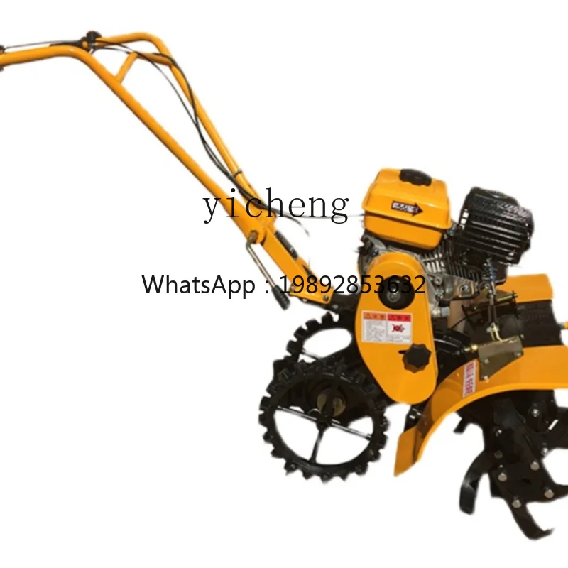 

Four-Wheel Drive Micro-Tiller Agricultural Greenhouse Orchard Furrow Cultivation Cultivated Land Ploughing Rotary Tiller
