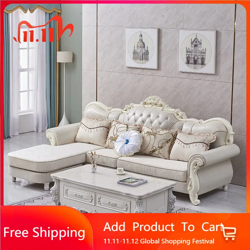 

European Adult Sofa Designer High Quality Living Room Luxury Modern Sofas Solid Wood Corner Romantic Muebles Salon Furniture