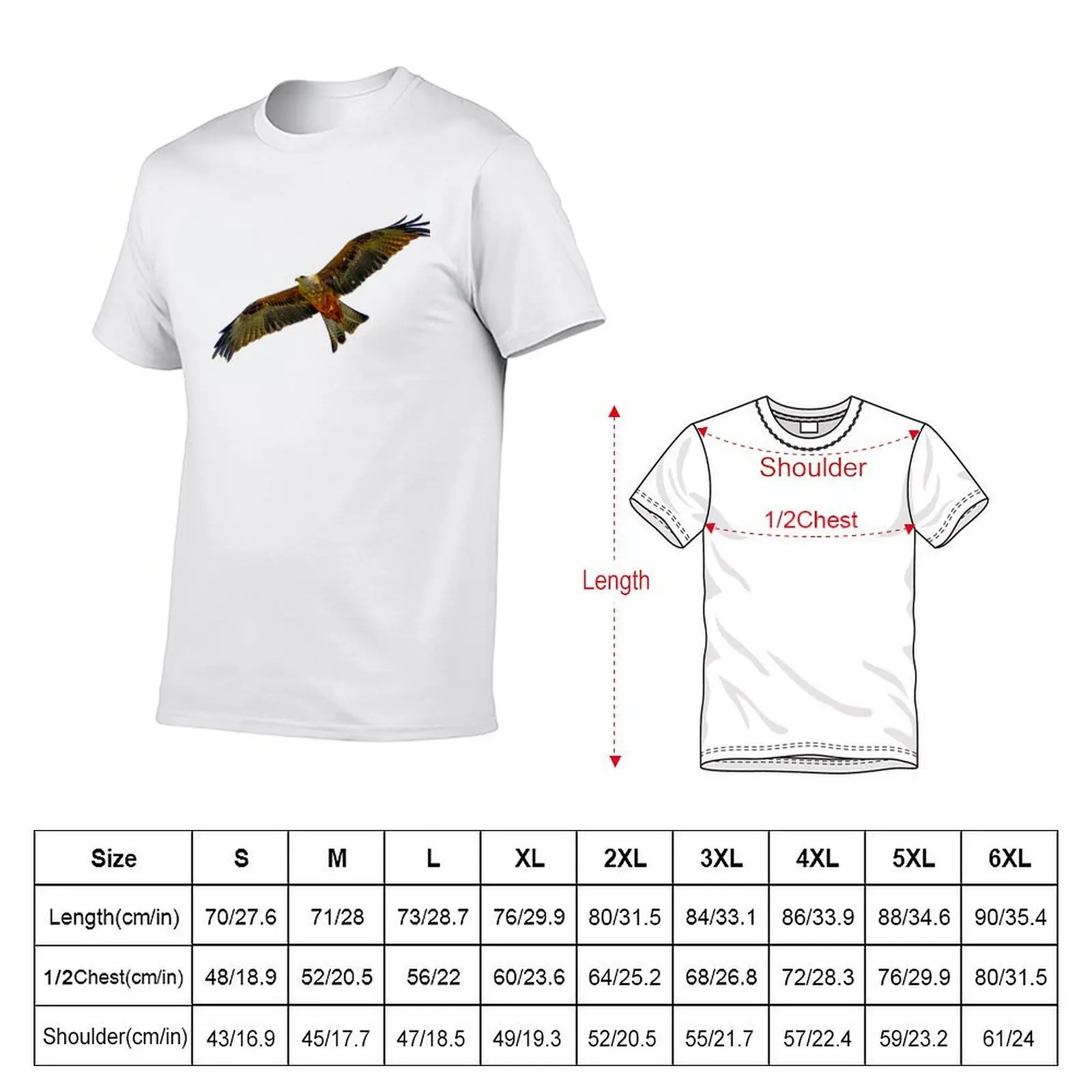 Soaring Red Kite T-Shirt boys animal print summer tops slim fit t shirts for men