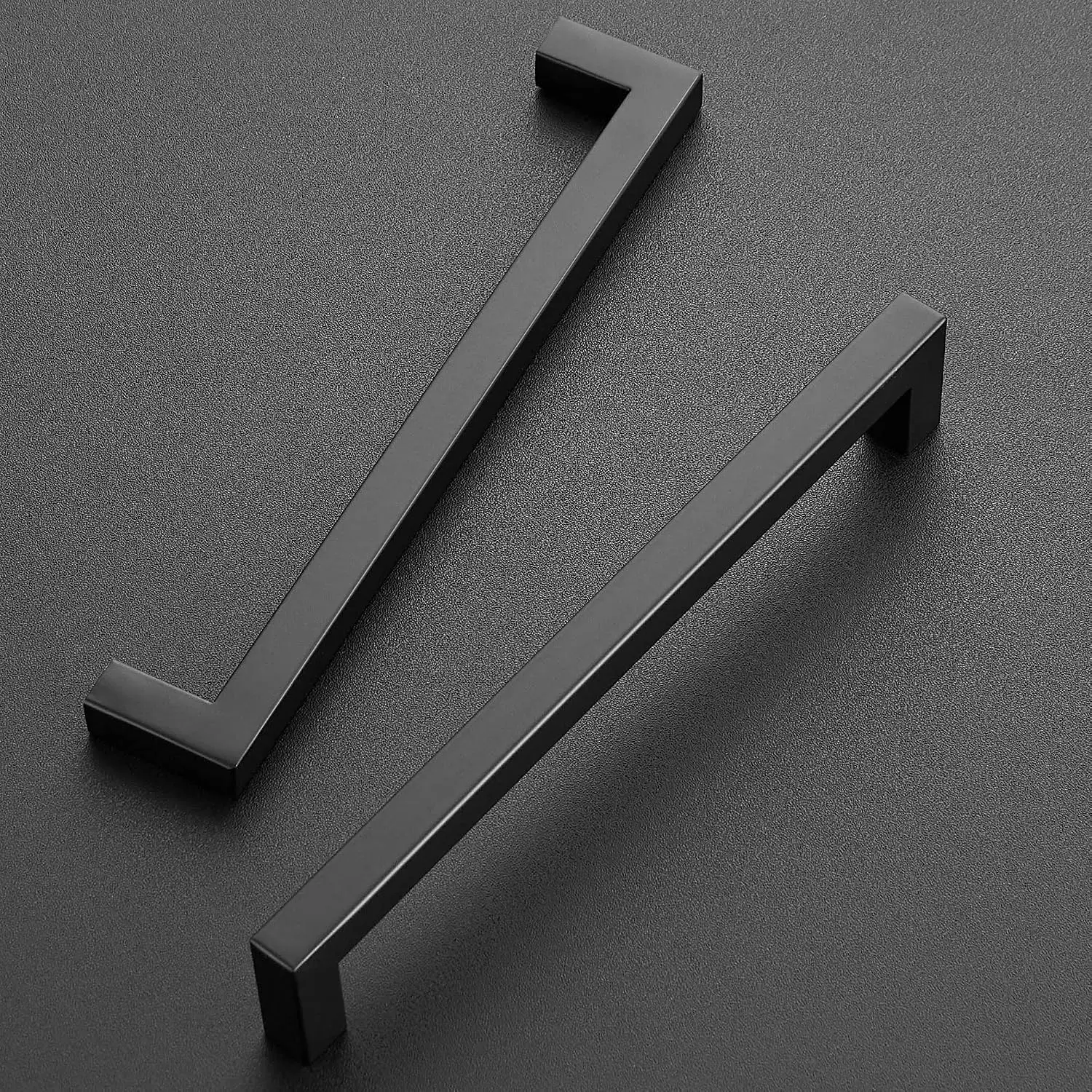 Matte Black Kitchen Square Cabinet Handles 7-1/2 Inch 50 Pack