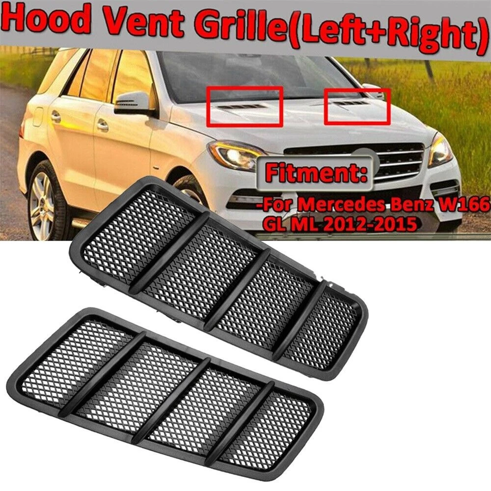 Hood Air Vent Grille Cover for Mercedes-Benz W166 ML GL Class 2012-2015 1668800105 1668800205