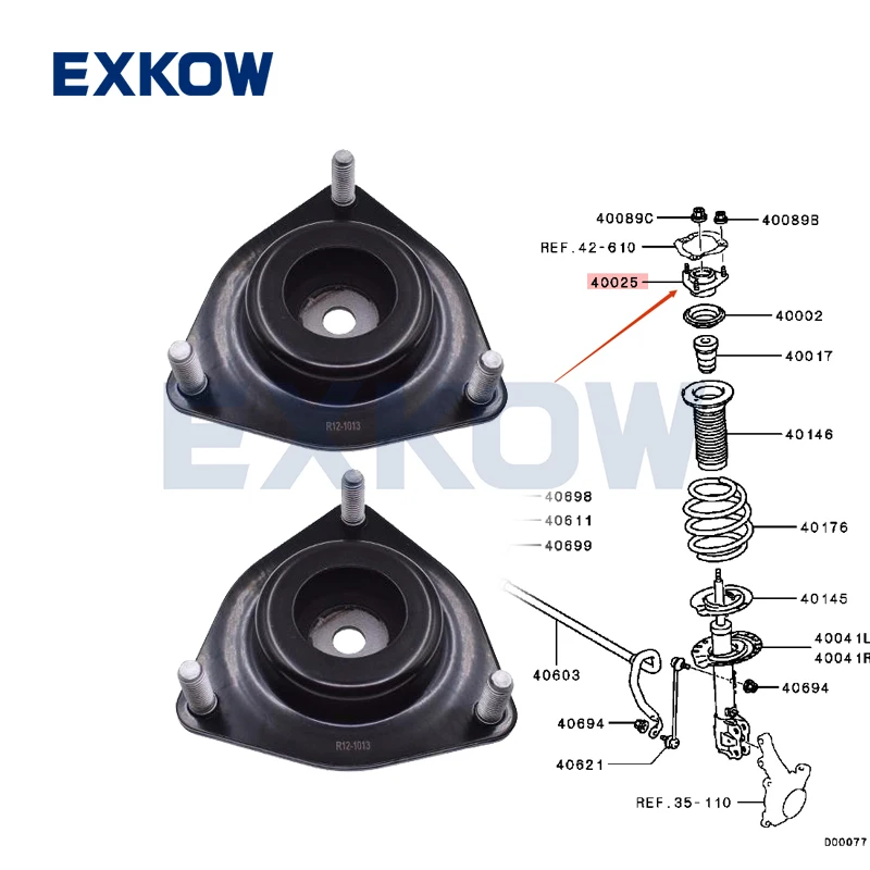 

2 шт. изолятор стойки передней подвески для Mitsubishi Outlander GF2W GF6W GF7W GF8W Eclipse GK1W GK2W 2018- 4060A417