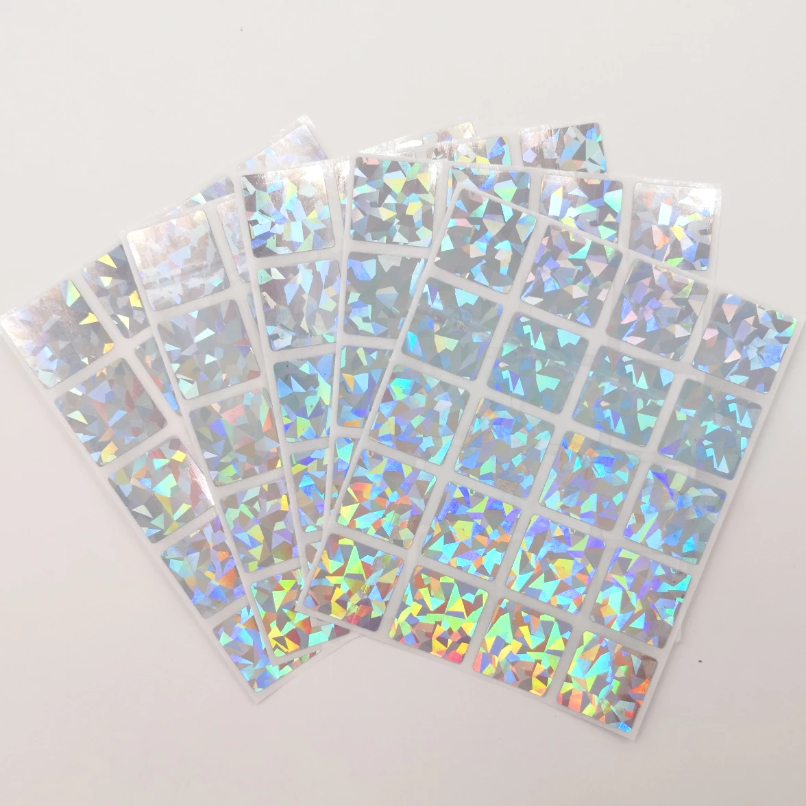 200pcs Scratch Off Stickers 20x20mm square Shape Diamond laser  Color Blank For Secret Code Cover Home Game Wedding Message