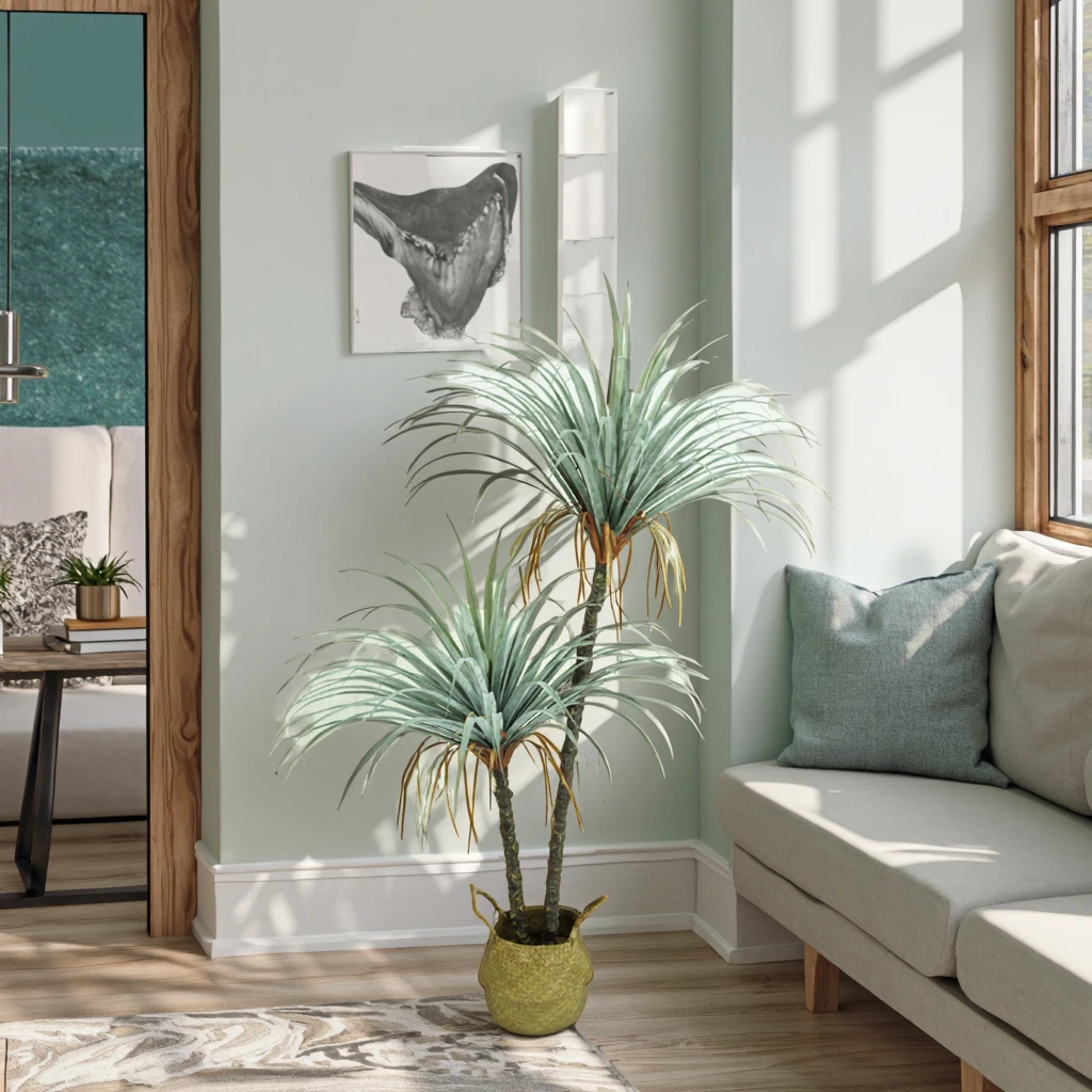#￥Jumei Multi-pole Yucca Tree Large Artificial Olive Tree Plastic Trunk Eco-friendlyLong-Lasting Multi-height Indoor/OutdoorHome