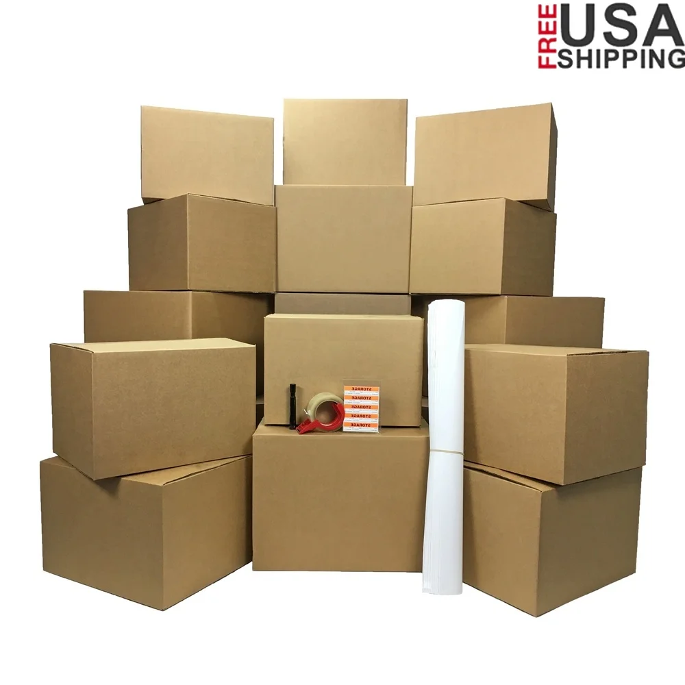 

Storage Box Kit 18 Pack Includes 10 Medium 8 Large Storage Boxes Tape Marker Clamshell Dispenser 45 Labels Organizing