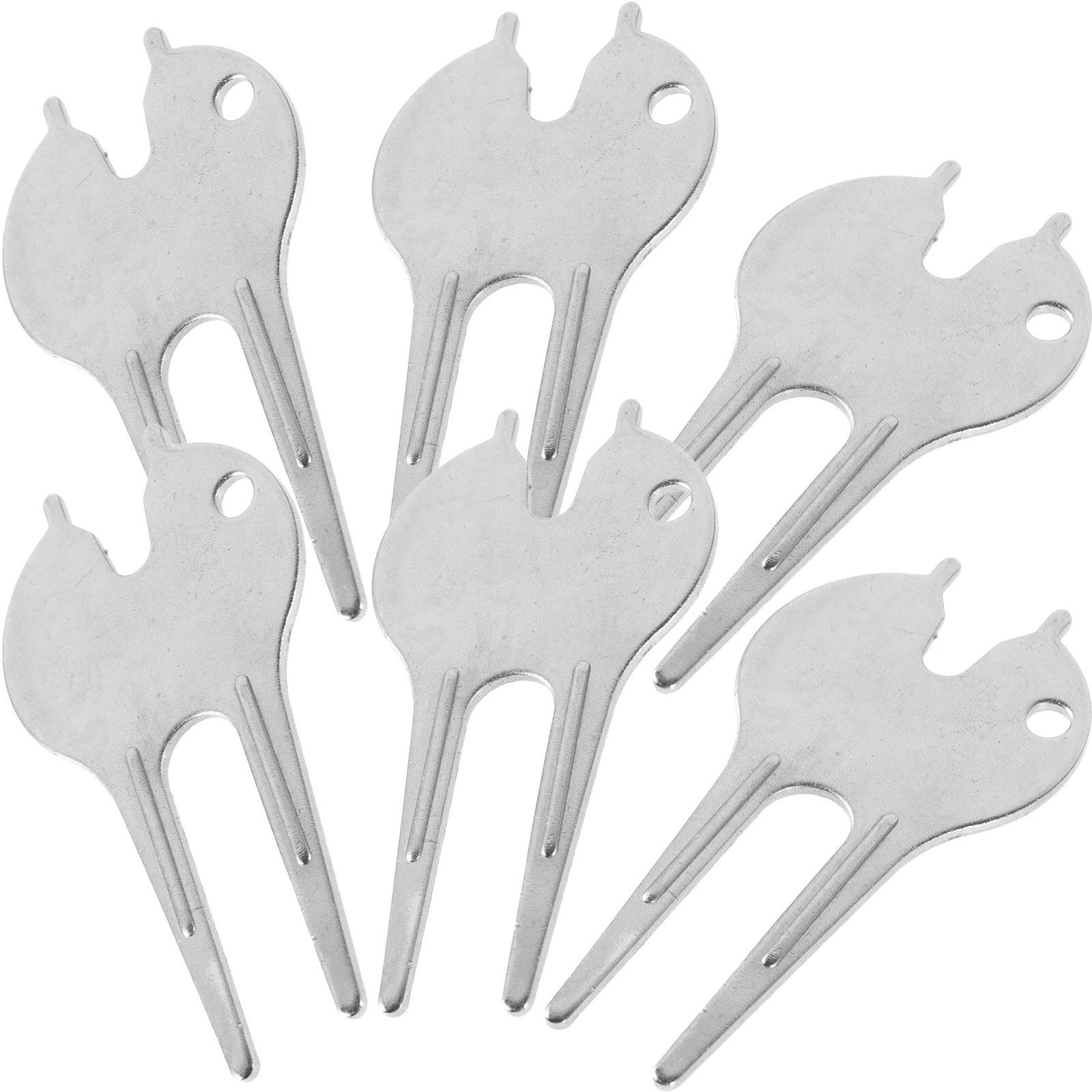 6 قطعة شوكة جولف خضراء محمولة أداة ديفت مقاومة للاهتراء معدنية مدمجة ملحقات جولف رياضية خارجية علامة كروية احترافية