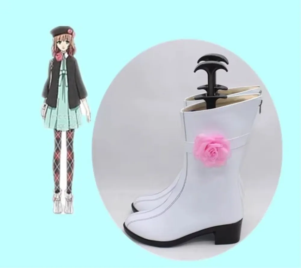 AMNESIA Heroine Cosplay Kostüm Schuhe Anime Weiß Handgefertigte Kunstlederstiefel