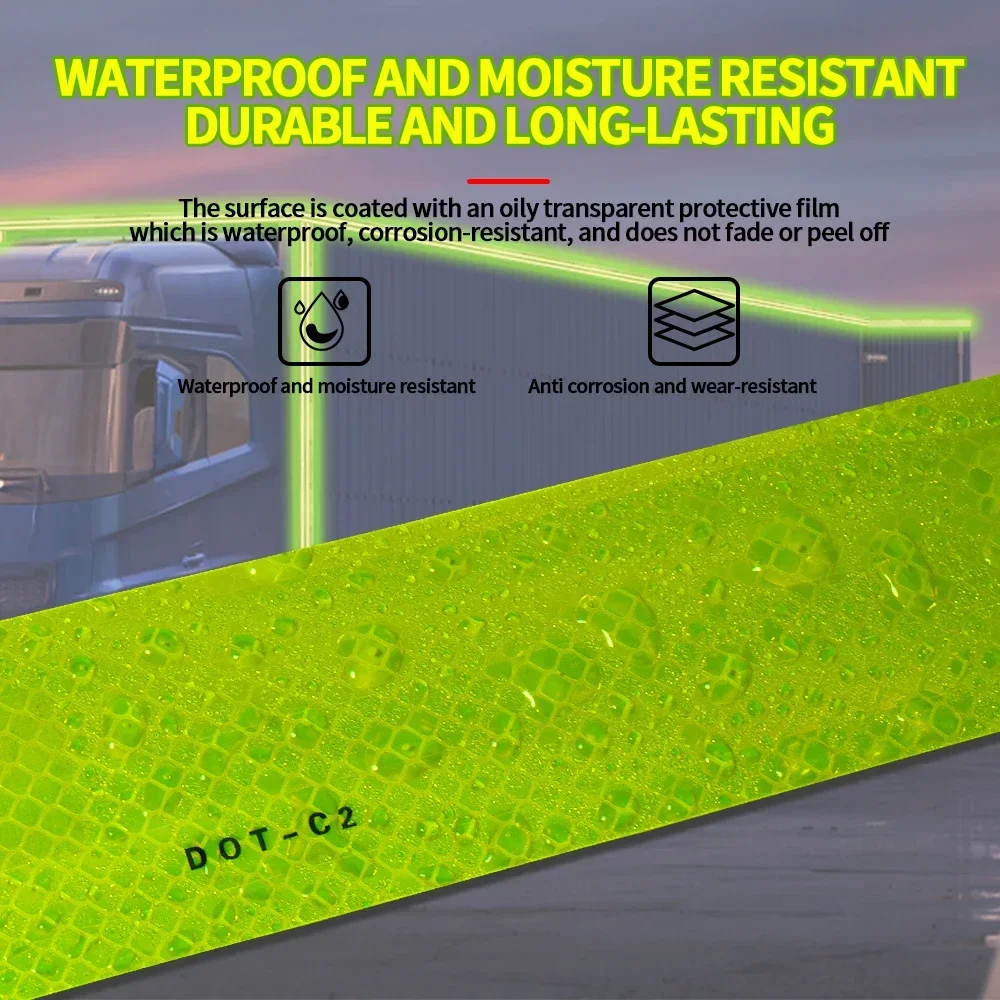 5 cm * 500 cm Auto Camion Nastro di Sicurezza Riflettente Avvertimento Luce Notturna Impermeabile Rimorchio Riflettore Adesivo Per Auto Camion Avvertimento di Sicurezza