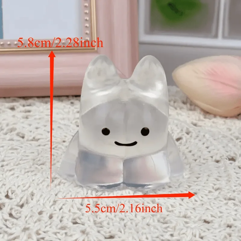 Transparent Clear Bunny Squishy Soft TPR Squeeze Toy Stress Relief Fidget Toy Kawaii Rabbit Animal Sensory Decompression Gift