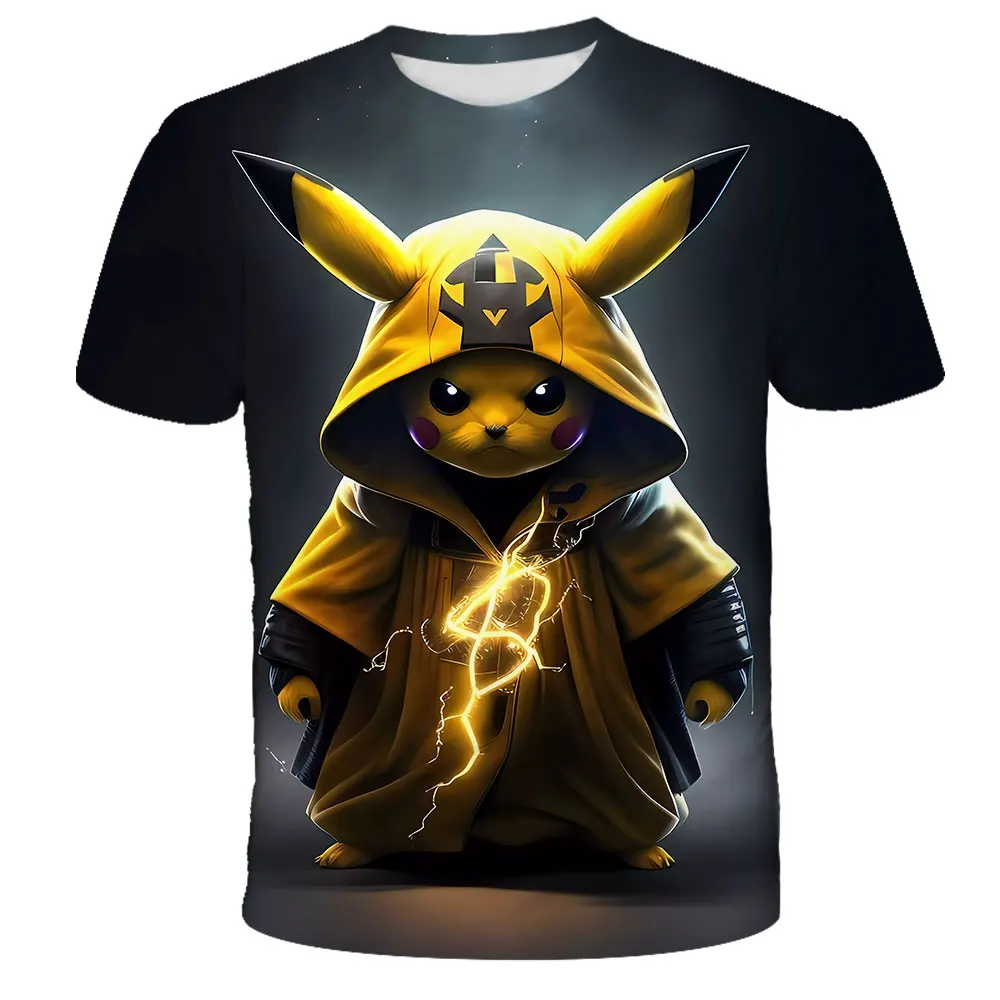 Pokemon T Shirt Cartoon Baby Kids Boys Girls Children Short Sleeves Summer Clothing Pikachu Cartoon Print Pokémon Tee Children