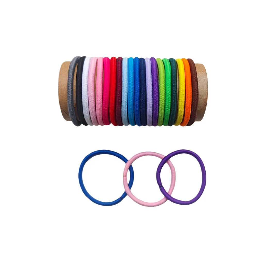 Basic Elastic Hairbands Hair Ties Rope Ponytail Holder Scrunchie Rubber Band Seamless Bobbles For Women Girls Accessories 500PCS