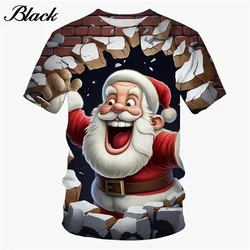 Christmas Mens Clothing New Fashion Men's And Women's Santa Claus 3D Printed Short Sleeve Casual Tops Loose Comfortable T-Shirts