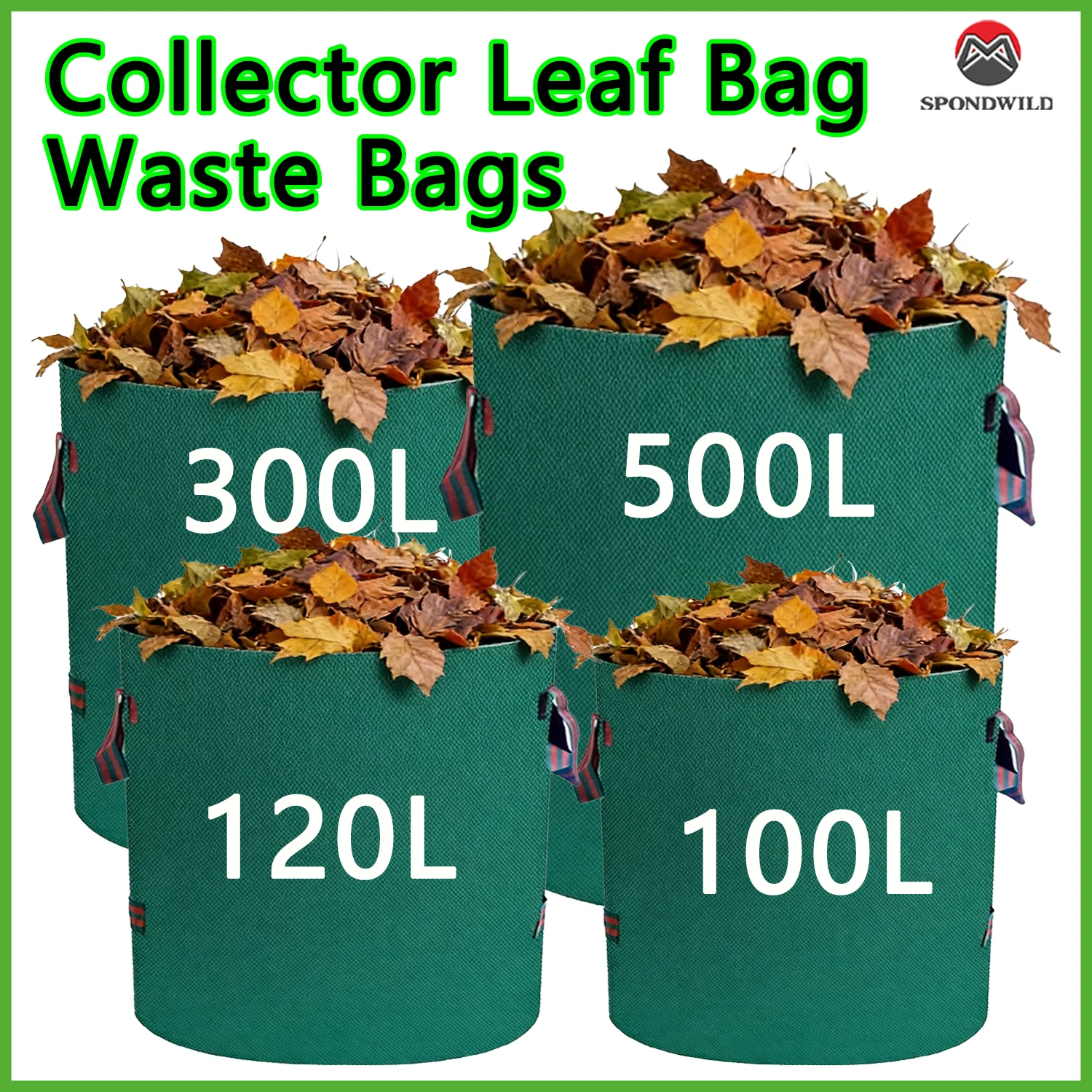 Leaf Bag Garden Bags Foldable Garden Storage Bag, Waterproof Leaf Collector Multi-Purpose Bag for Yard Waste Tools, Multi-Size