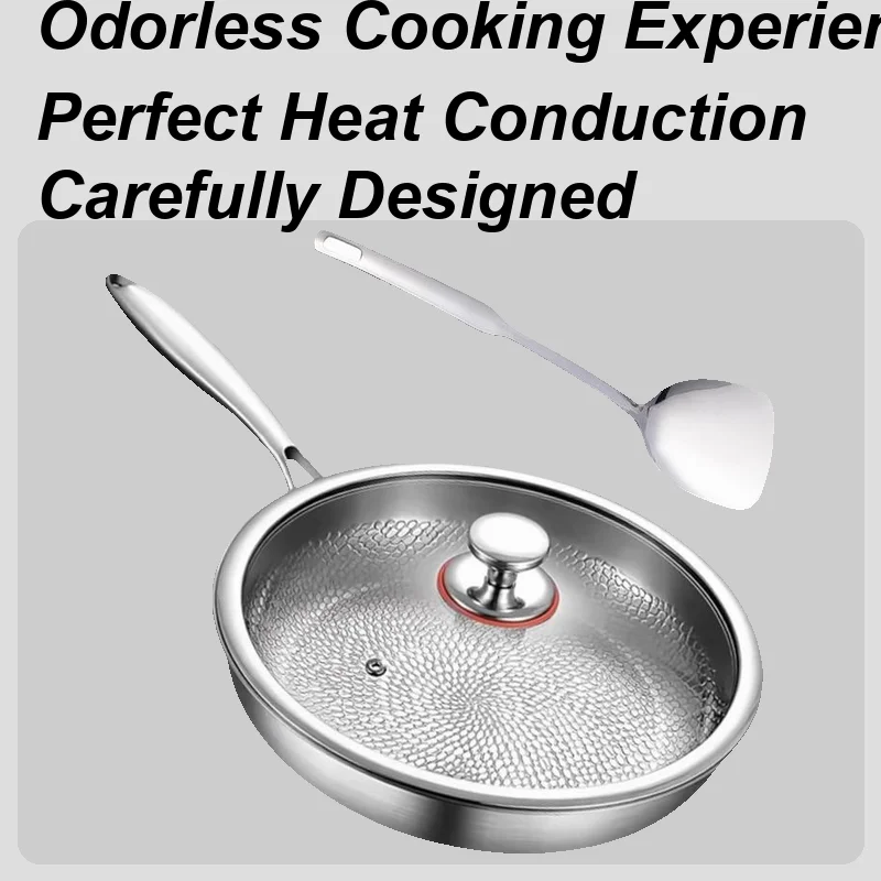 

Titanium Cookware Non Stick Titanium Cooking Pan With Lid And Spatula Kitchen Cookware Sets For Fish Steak Pancake Baking