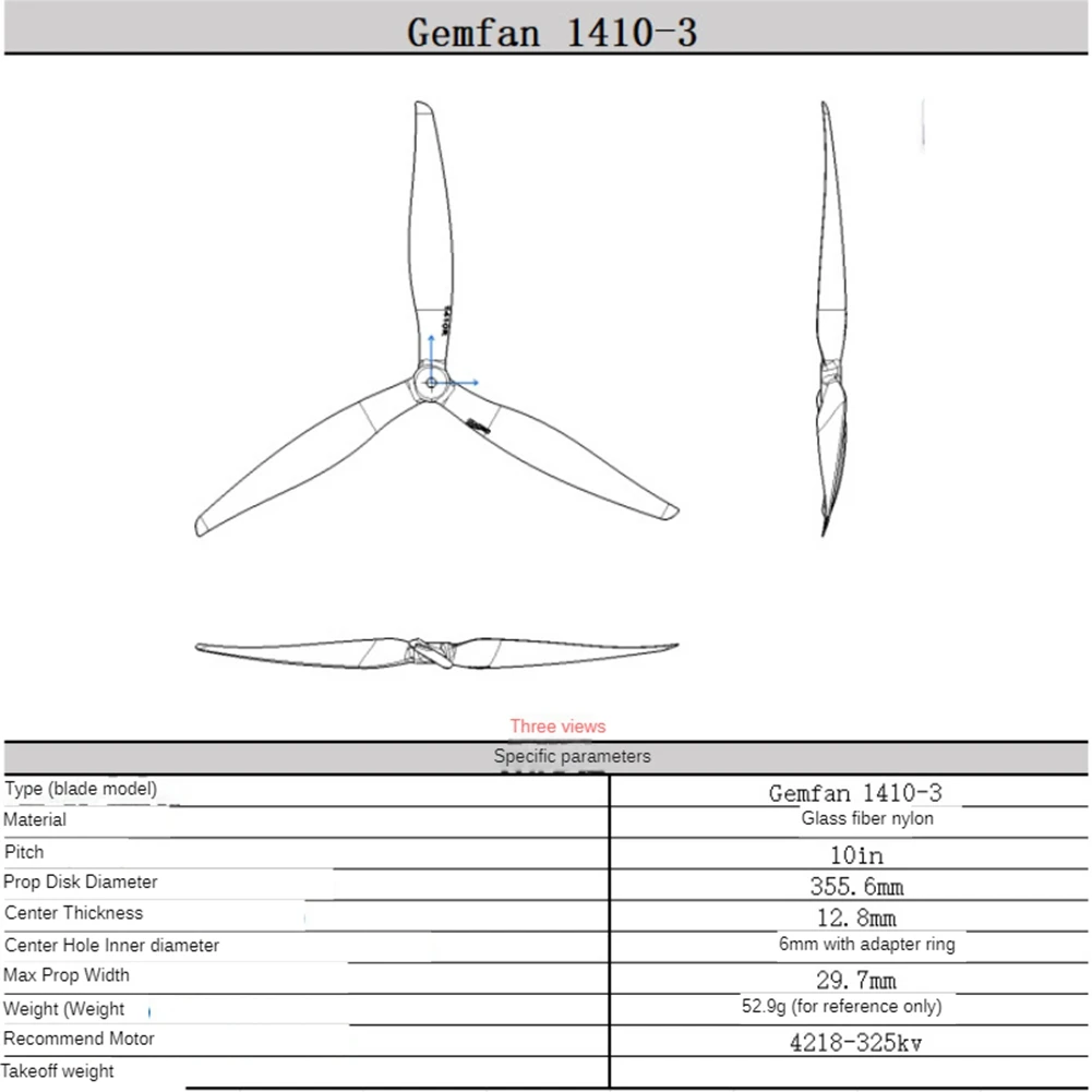 1410-3 14 pollici elica 3 pale FPV CW CCW puntelli per grandi droni FPV RC multirotore parti fai da te