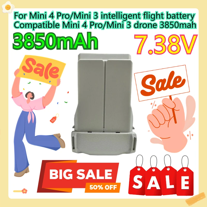 Batería de vuelo inteligente para Mini 4 Pro/Mini 3, compatible con drones Mini 4 Pro/Mini 3, 3850 mAh