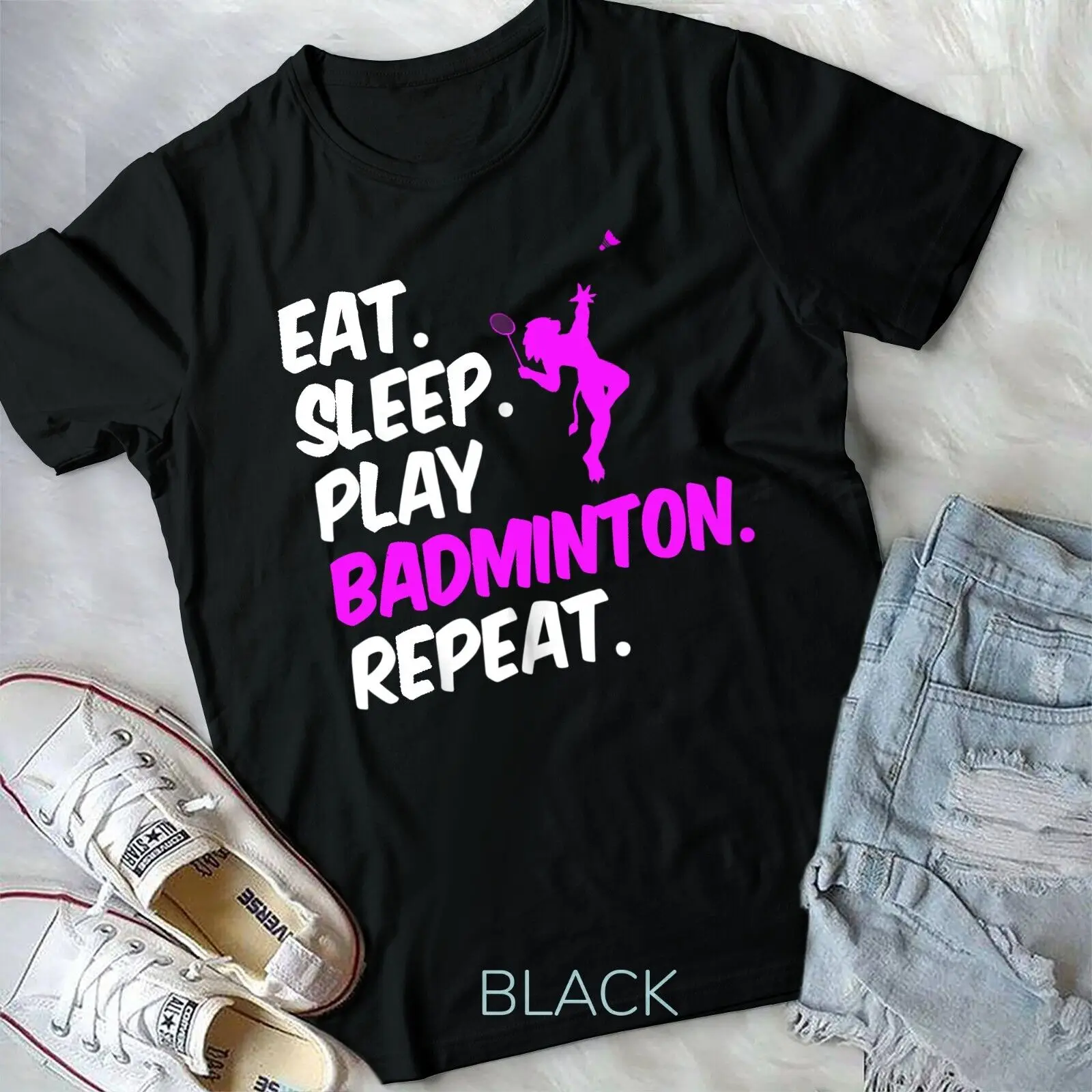 

Eat Sleep Play BADMINTON Repeat Shirt Unisex T-shirt