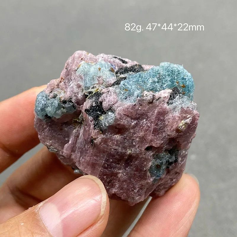 100% natural ruby and aquamarine crystal raw stone ore specimens Collection