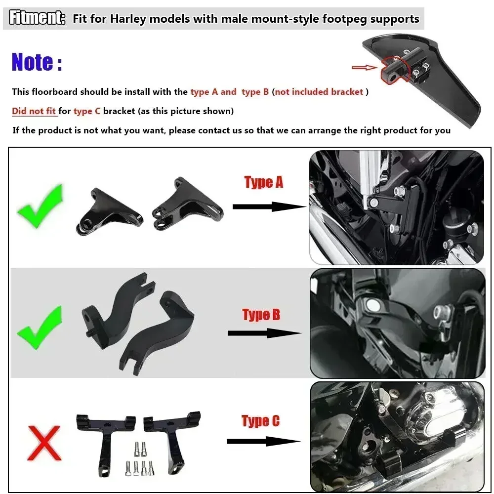 MX Motorcycle Rear Passenger Foot Pegs Floorboards Pedals Fit For Harley Softail Springer Touring Glide Road King Dyna Sportster