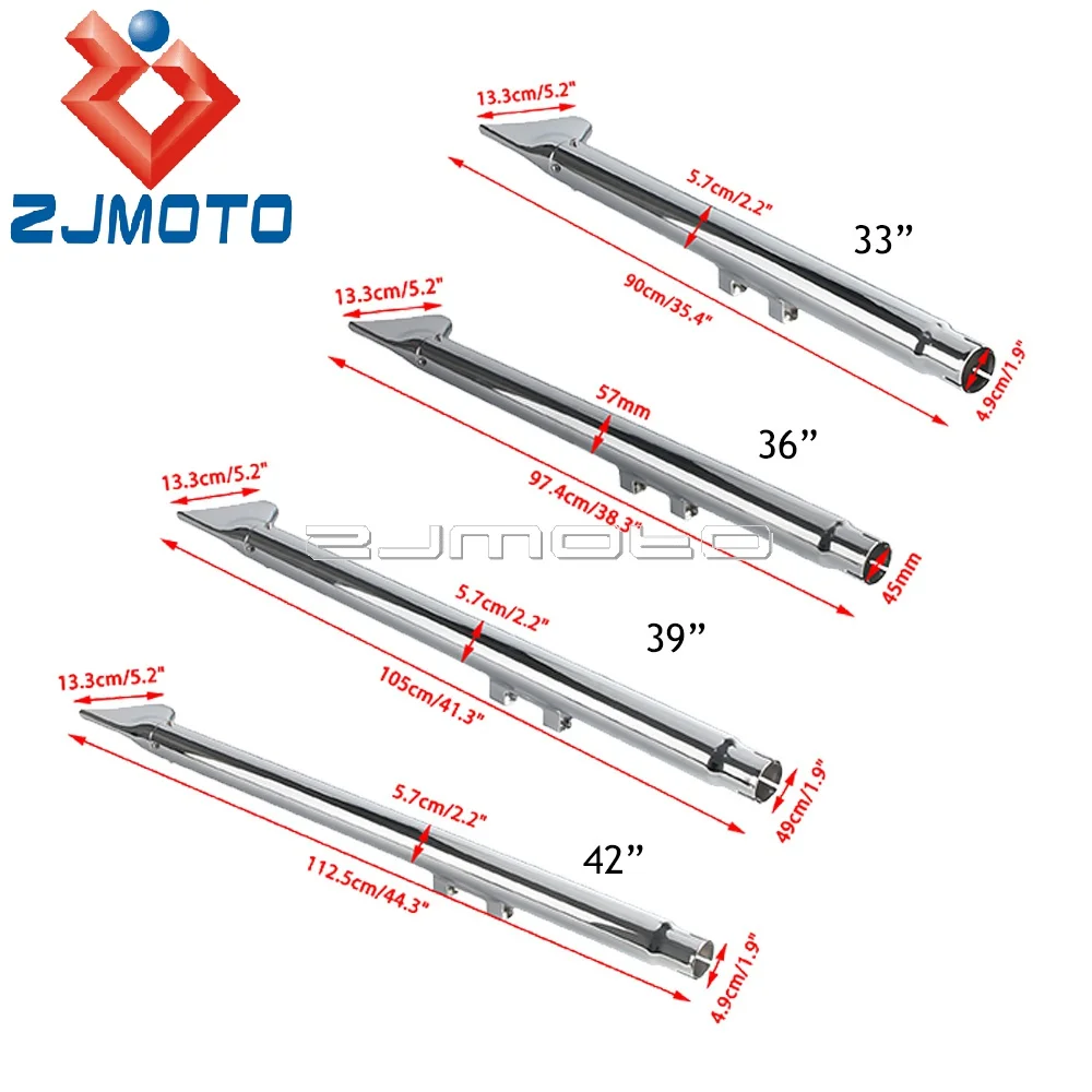 Motorcycle Iron Material Fishtail Exhaust Mufflers For Harley Softail Cross Bones Custom Standard FLSTSB FXSTI 2007-2017 Chrome