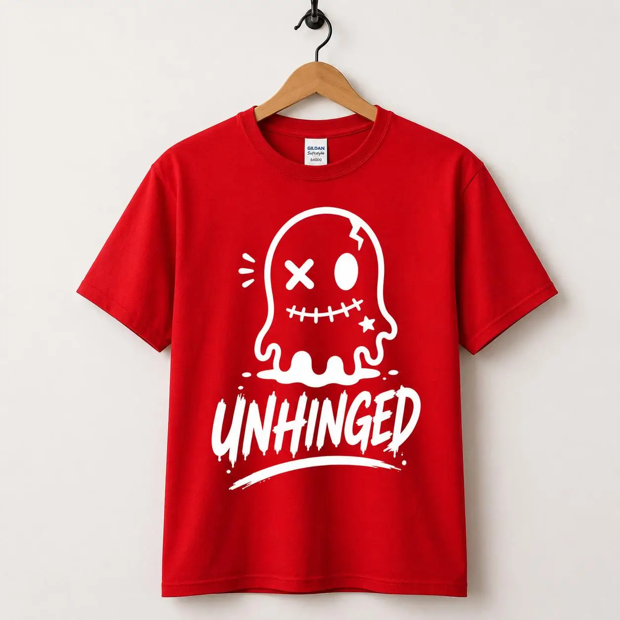 UNHINGED Ghost Shirt | Funny Halloween T Shirt | Handmade in UK | Gothic Aesthetic Tee | Alternative Streetwear | Gildan