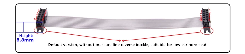 FC2.0 Graues Bandkabel JTAG 10cm-1m Doppelkopf-Download 1,0mm Leitungsabstand IDC-Leitung 6P-60P Gleiche Richtung für Elektronik – Detail 1