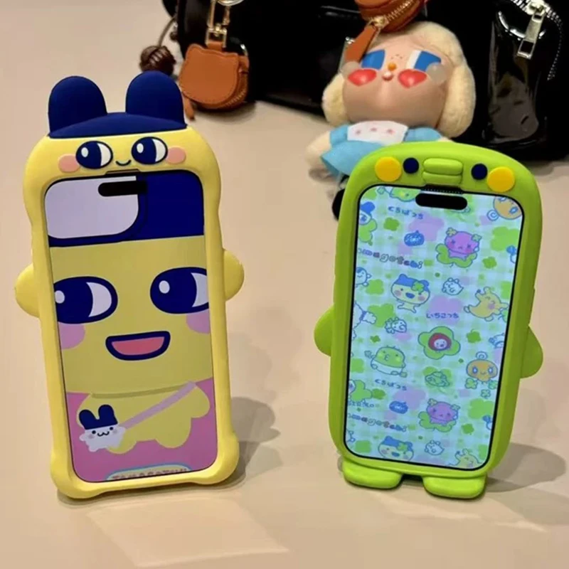 Coque Tamagotchi Kuchipatchi 3D Stéréo pour iPhone 17 16 15 14 13 Pro Max, Antichoc, Anti-poussière, en Silicone Liquide, Bord Souple