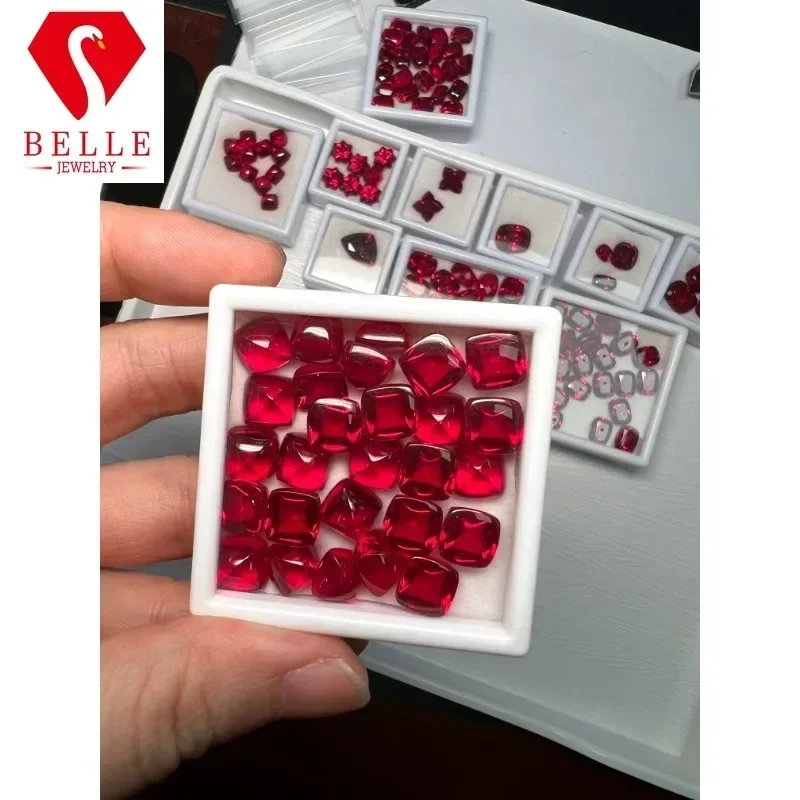 

HP Hot Sale Brilliant Cushion Cut Natural Lab Grown Ruby Moissanite VVS1 AGL Certificated Diamond Beads Jewelry Making Charm