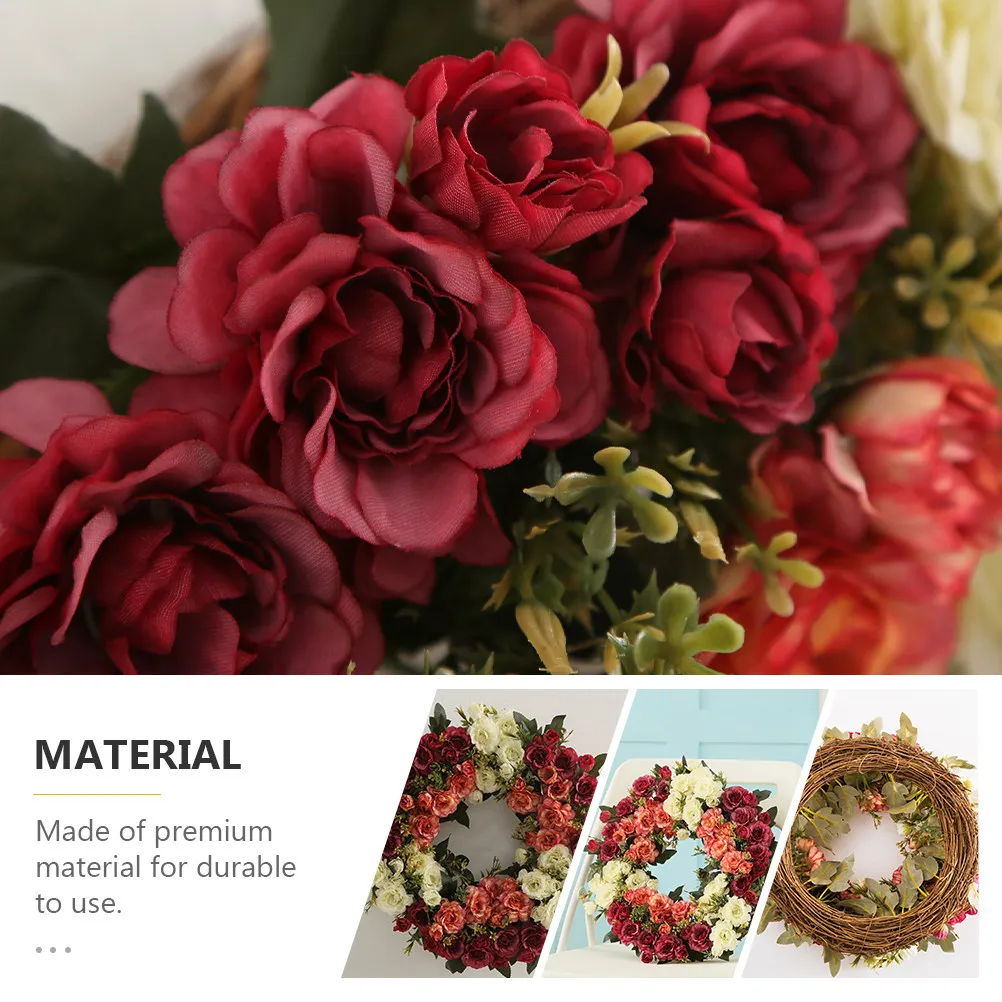 

Искусственный венок из роз для двери, стены, свадебной вечеринки, Рождества, Нового года, реалистичная гирлянда, подвесное украшение