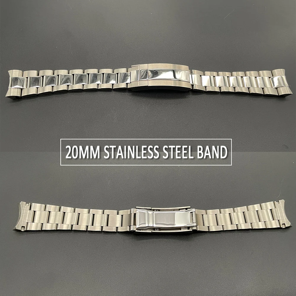 

Ремешок для браслета из нержавеющей стали 904L, 20 мм, со средней полировкой, подходит для наручных часов SUB/Rlx, ремешок Daytona, складная пряжка