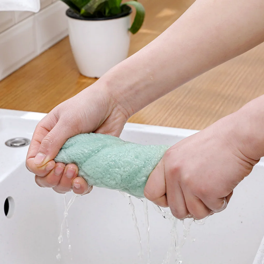 Hot! 1/2/5/10PCS Double-layer Absorbent Microfiber Kitchen Dish Cloth Non-stick Oil Household Cleaning Wiping Towel Kitchen Tool