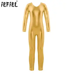 Gymnastics Ballet Leotard Costume Unitard Dancewear for Kids Girls Zipper Back Long Sleeve Jumpsuit Bodysuit Ballet Dance Outfit