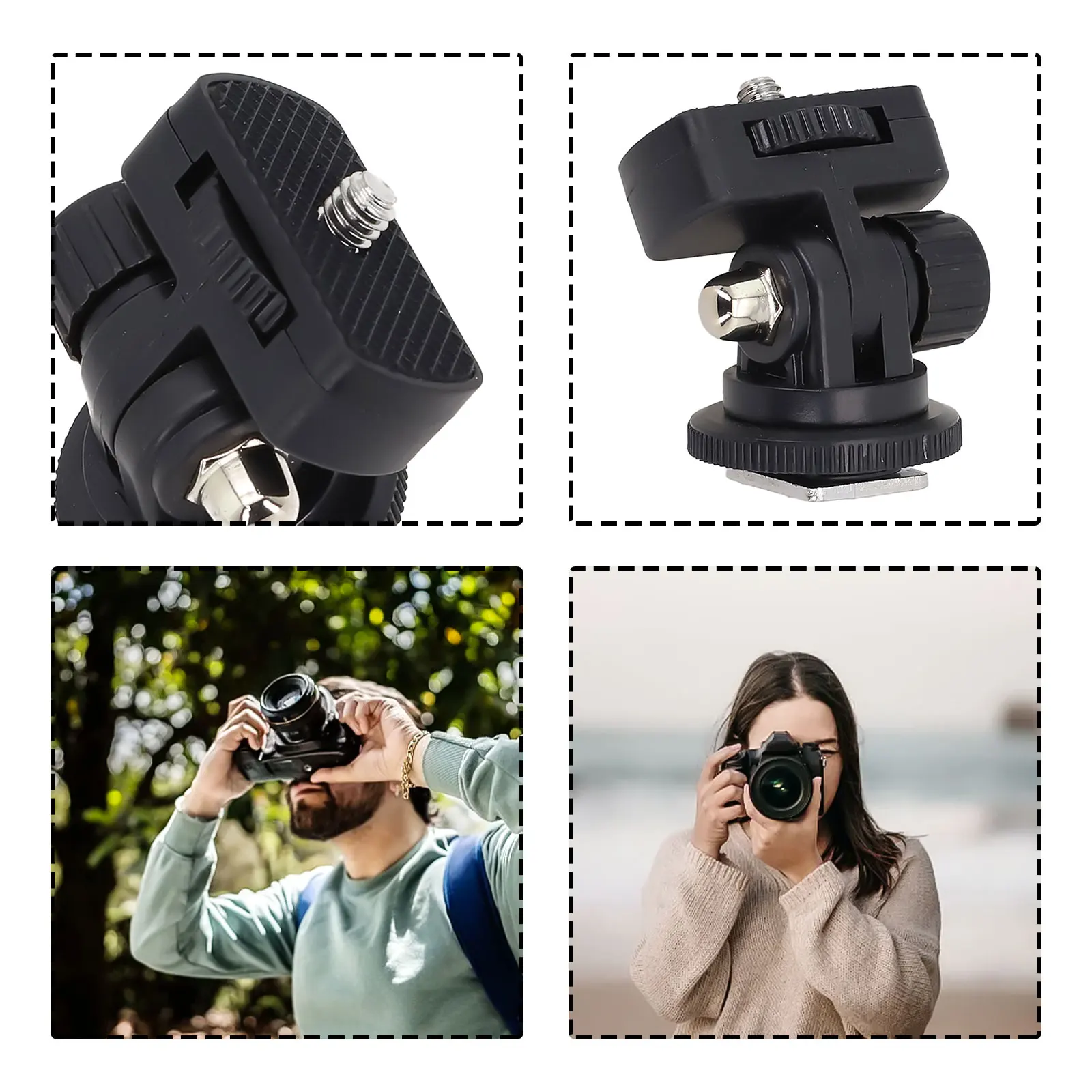 DSLR 카메라 모니터용 플래시 브래킷 확장 액세서리, 핫 슈 1/4 인치 나사 콜드 슈 마운트, 미러리스 카메라 액세서리