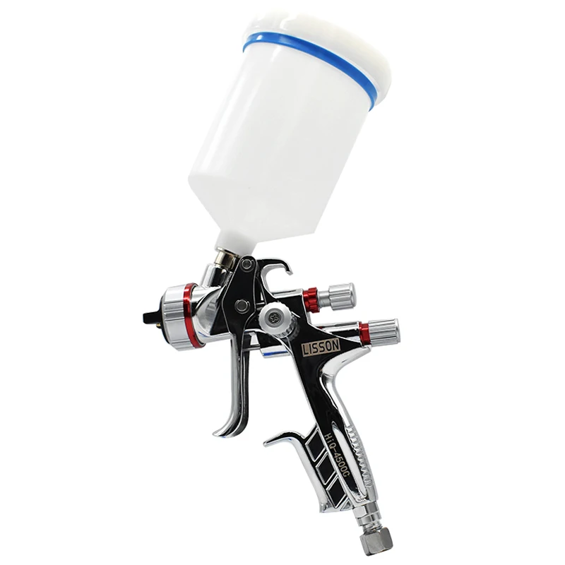 4500C Spray Gun LVLP High Quality LISSON Painting Gun 1.3mm Nozzle Paint Gun Water Based 600cc Cup Air Spray Gun Airbrush