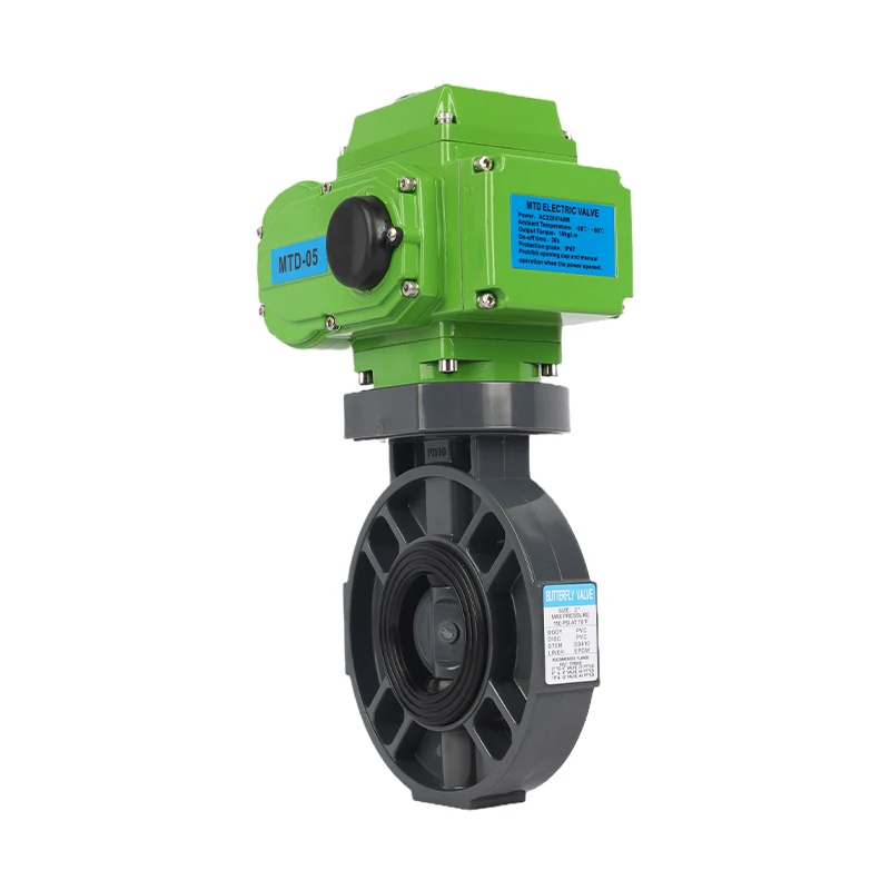 On-Off 6 Inch Electric Control Water Butterfly Valve Upvc dn50-dn300 Electric Plastic Butterfly Valve