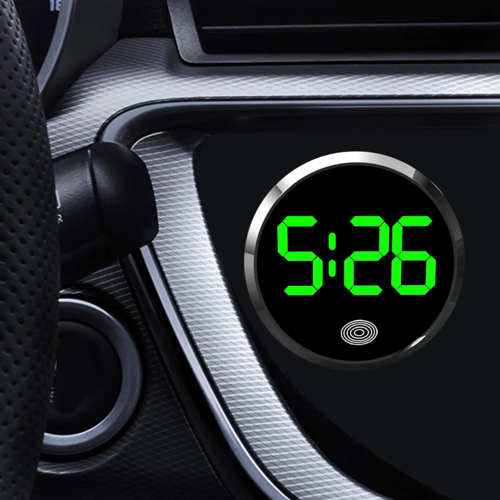 Fashionable Car LED Clock Touch-Control Dashboard Watch with LED Display Light for Fridge RV Classroom Travel Vehicle