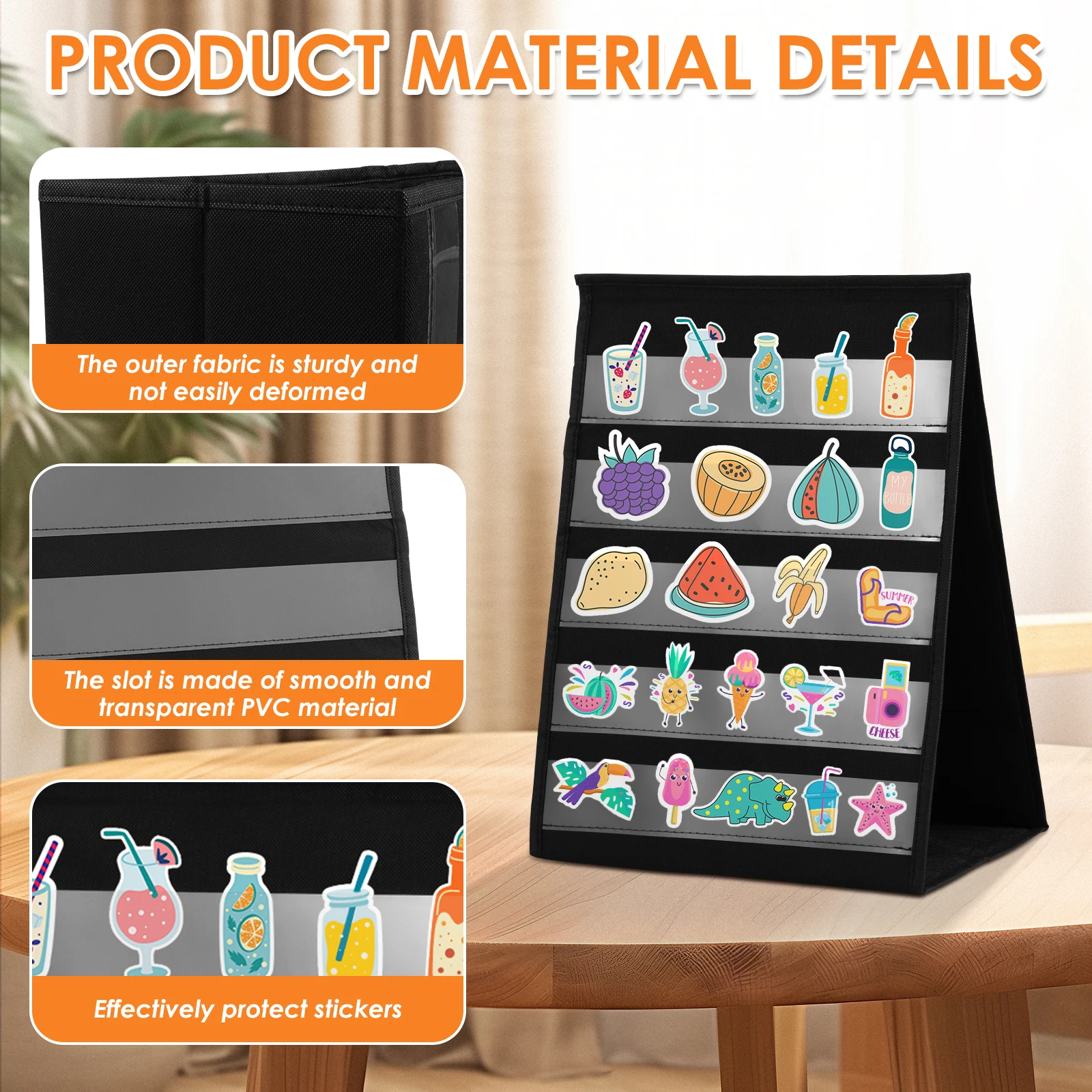 2 قطعة حامل عرض ملصق سطح المكتب قابل للطي 5 طبقات منظم عرض ملصق الطاولة لتخزين الهدايا التذكارية للحدث شارة #3