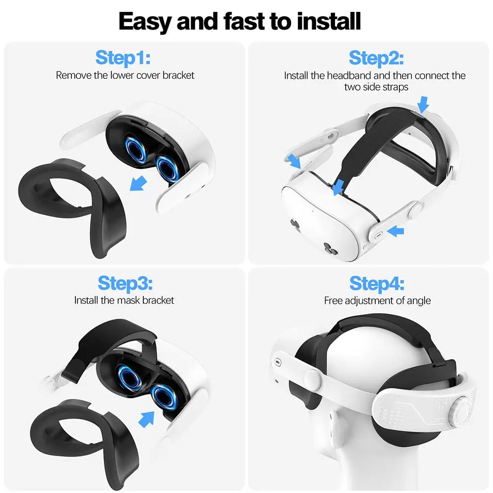 Head Strap for Meta 3S Lightweight Comfortable VR Accessories Adjustable Halo Headband for Oculus 3S Enhance Comfort