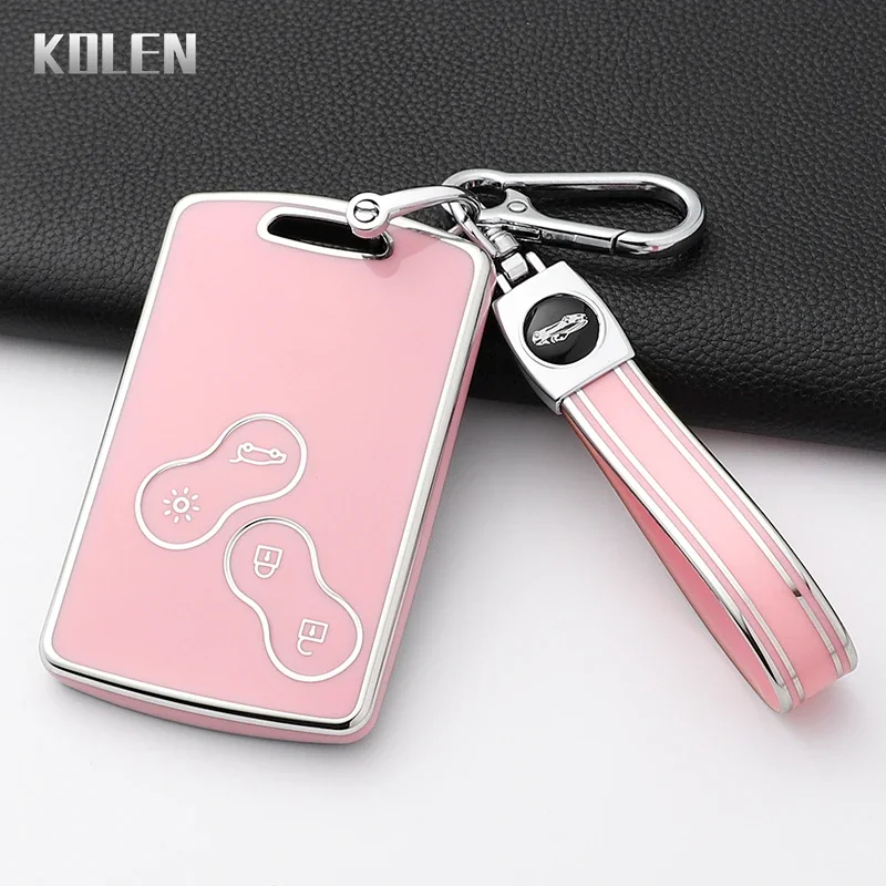 Für Renault Clio Laguna Koleos Megane Fluence Zoe Scenic Captur Mode TPU Auto Smart Key Fall Abdeckung Karte Geschützt Schlüsselbund Fob