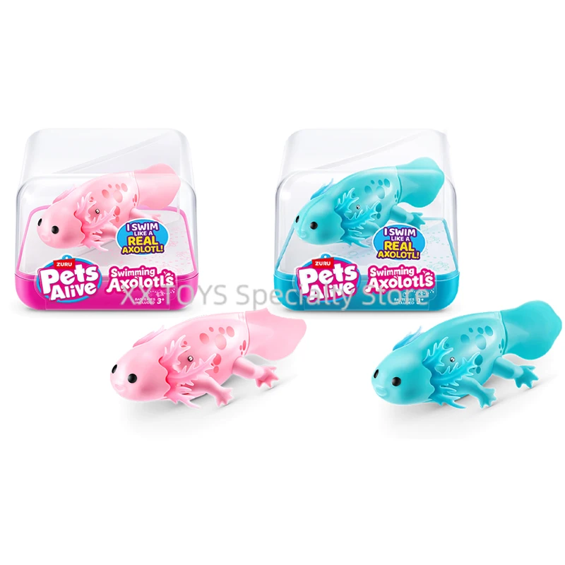 

ZURU Pets Alive Swimming Axolotl's Robotic Pet Figure Electronic Simulation Pet Axolotl Children's Electric BathWater Play Toys