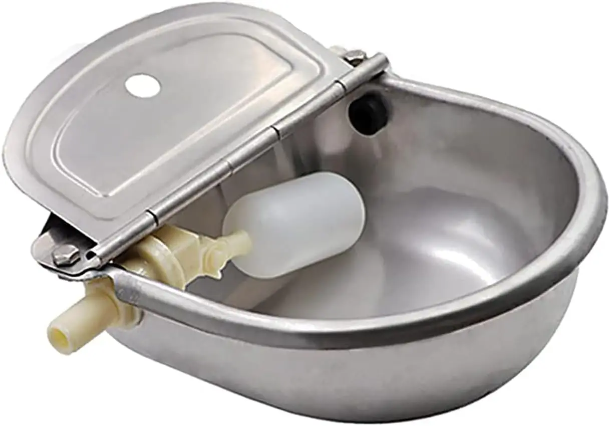 

Automatic 304 Stainless Steel Cow Water Bowl for Horse, Goat, Pig, Dog with 1/2' Float Valve