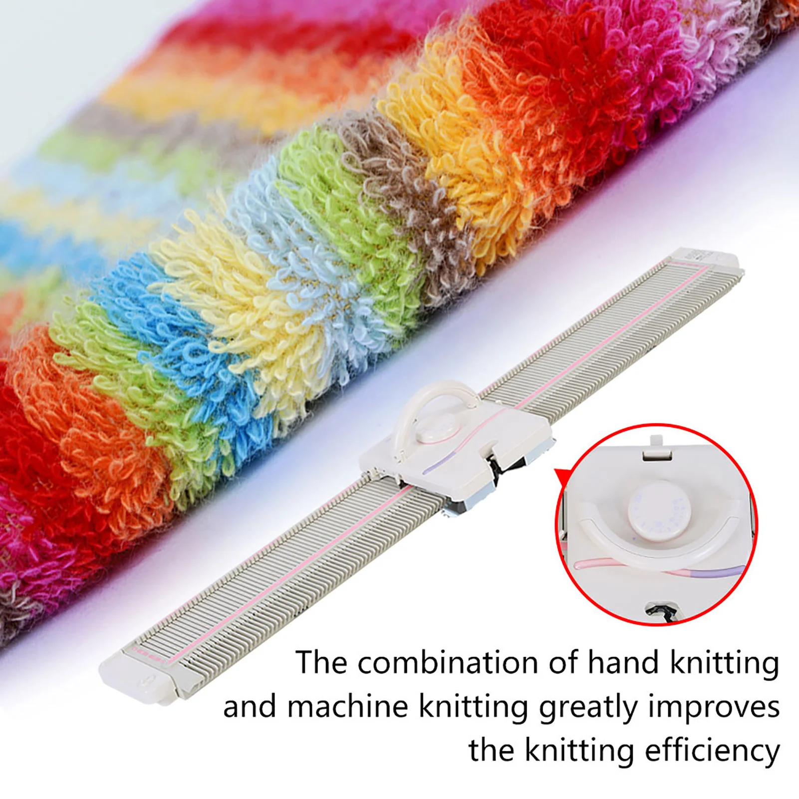 LK150 6.5mm Mid Gauge 150 Stitches Plastic Domestic Knitting Machine with Full Accessories for Handmade Sweater Scarf Knitting