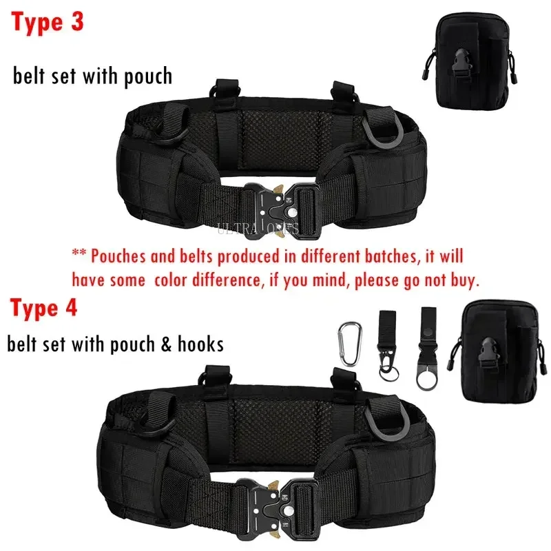 Tactical Padded Belt Airsoft Shooting Combat Molle Soft Belts Military Training Hunting Climbing Breathable Adjustbale Waistband