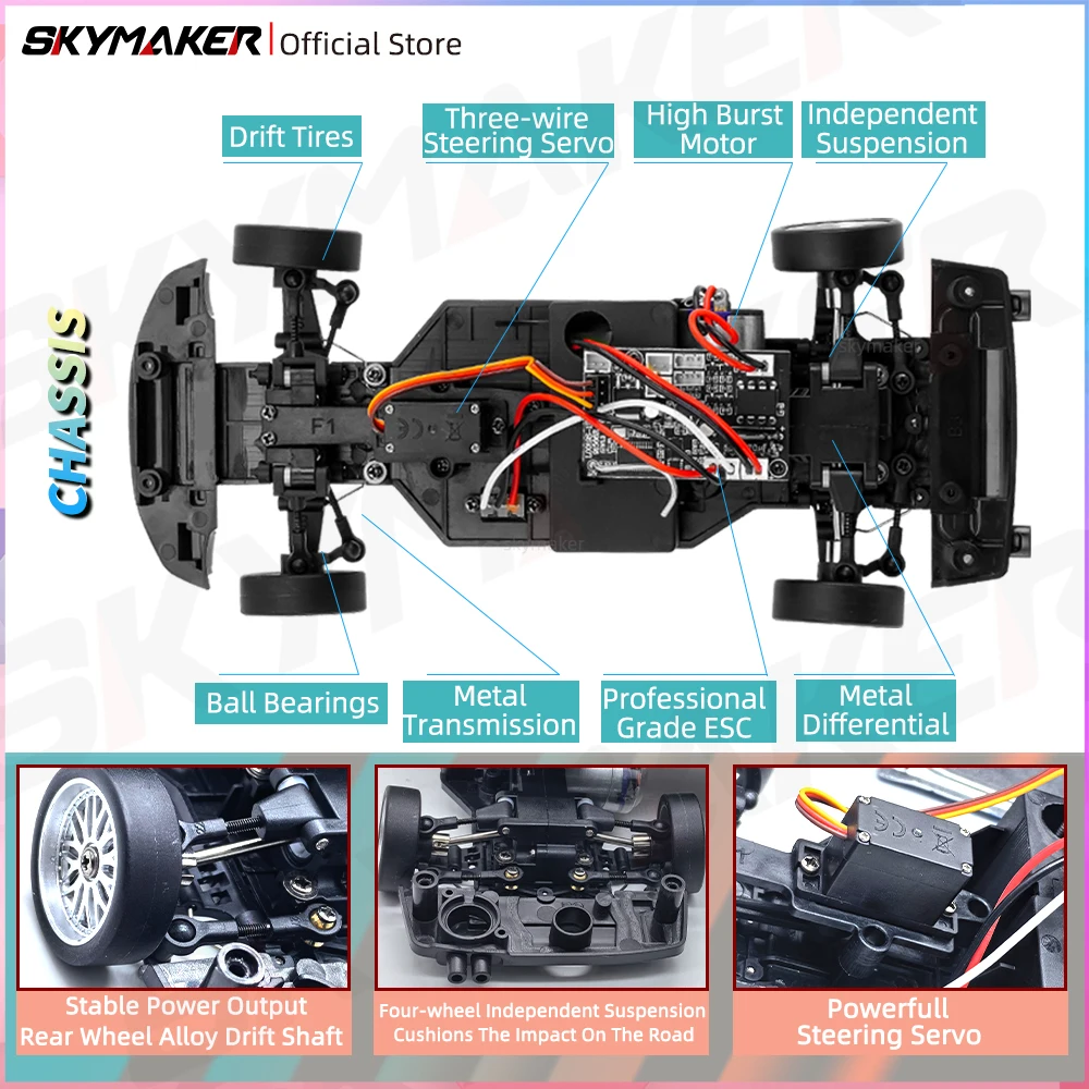 Skymaker LDRC LD1804 1/18 RC Drift Car MX5 2.4GHz RWD with ESP