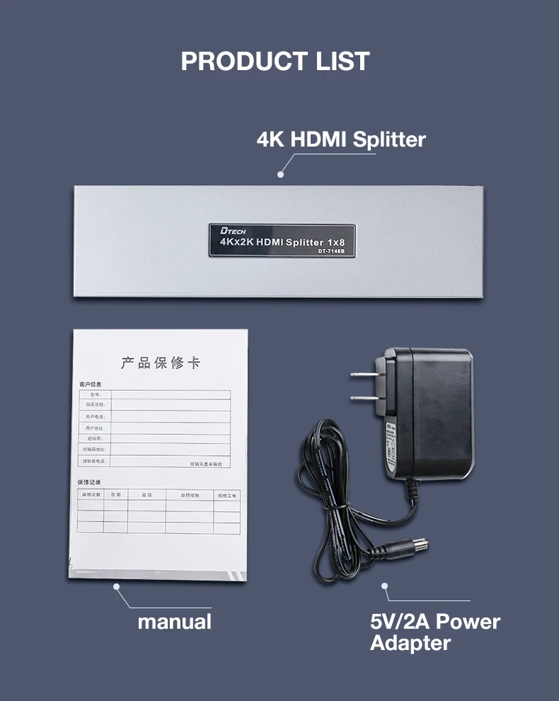 DTECH Full HD 1080P 4k 60hz 8 Port Video 1x8 hdmi Splitter