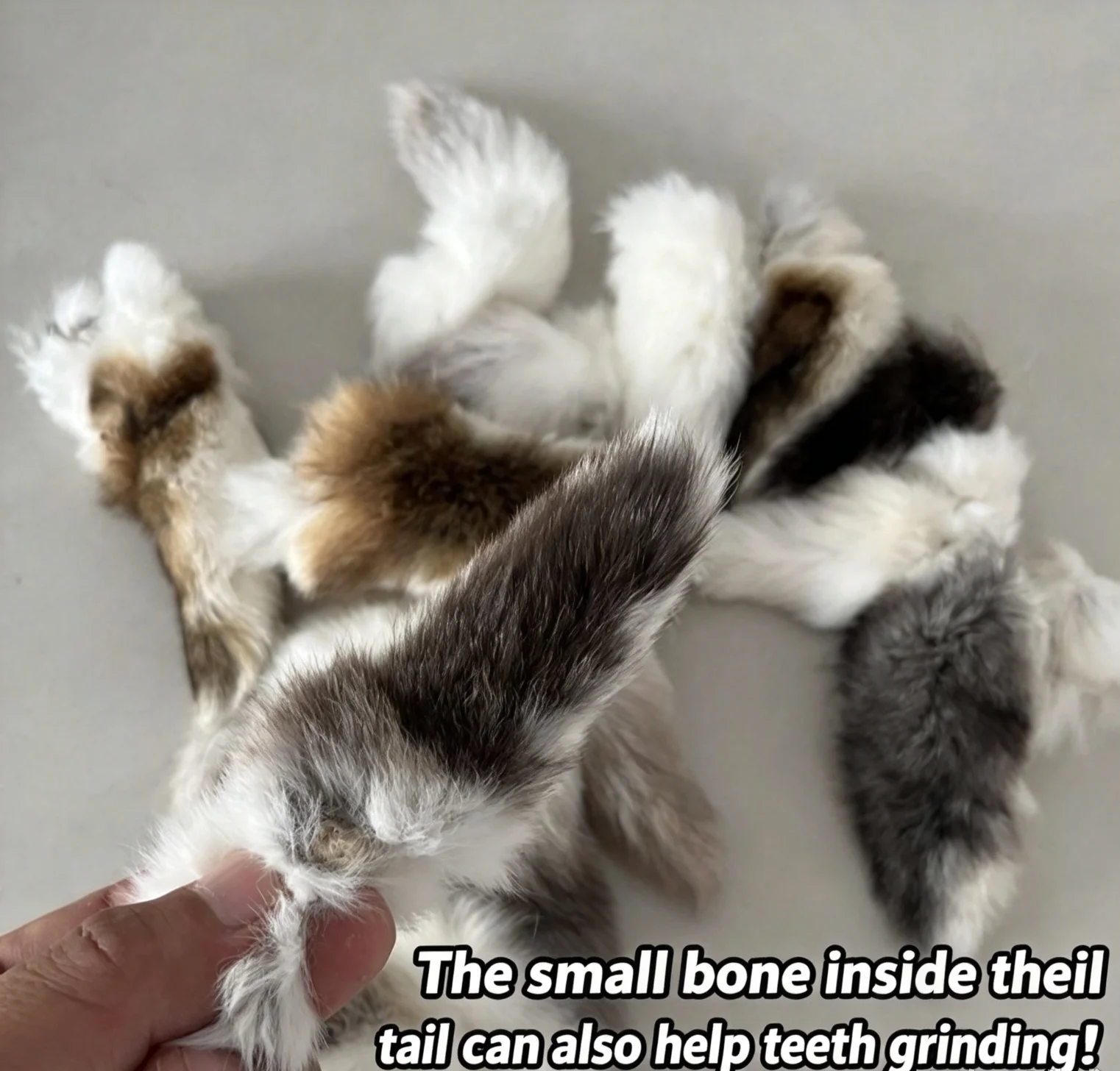 2Pcs Natural Rabbit Tail Cat Toy Soft Plush Interactive Chew Toy For Indoor Cats Enrichment Pet Play Toy Suitable For Cats And D