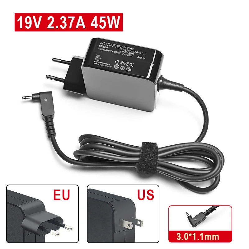 

19V 2.37A 45W 3.0x1.1mm AC Adapter Laptop Charger Replacement For Asus Zenbook UX21E UX31K UX32 UX42E UX31E Notebook Chargeur