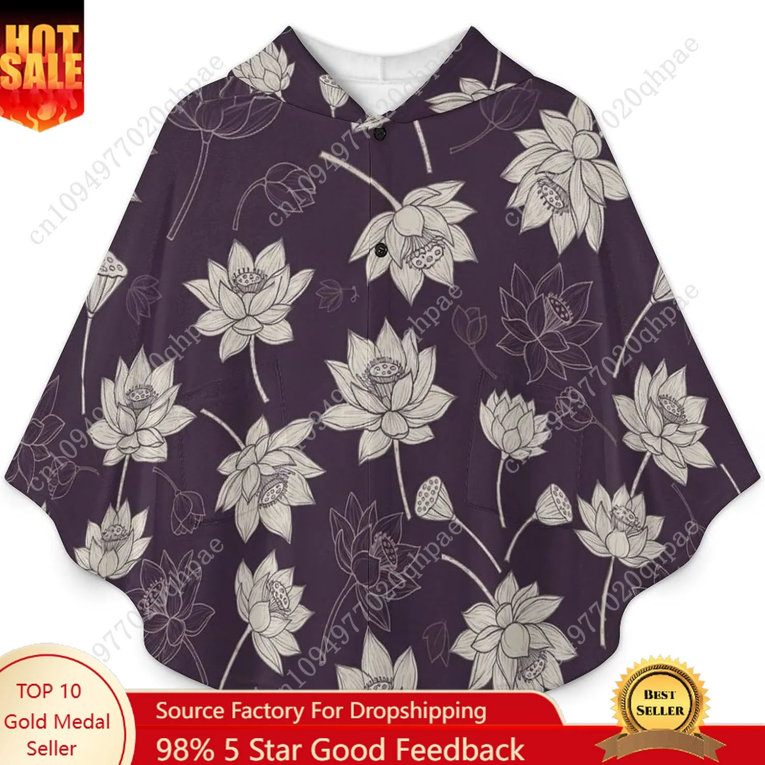 سترة بطانية مريحة من الفلانيل، سترة بقلنسوة كبيرة الحجم مع جيوب للأطفال والمراهقين #1