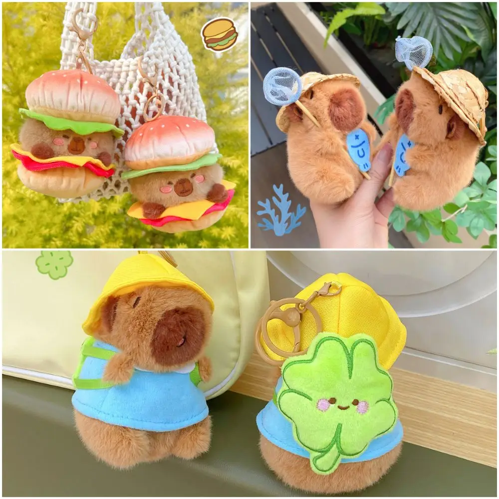 

Многоцветный плюшевый брелок с капибарой, волосатые мягкие игрушки, имитация капибары, кулон, мягкая мультяшная капибара, кукла-капибара, подарок